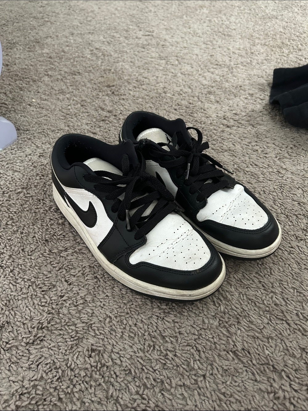 Nike Black and White Low-Cut Swoosh Sneakers